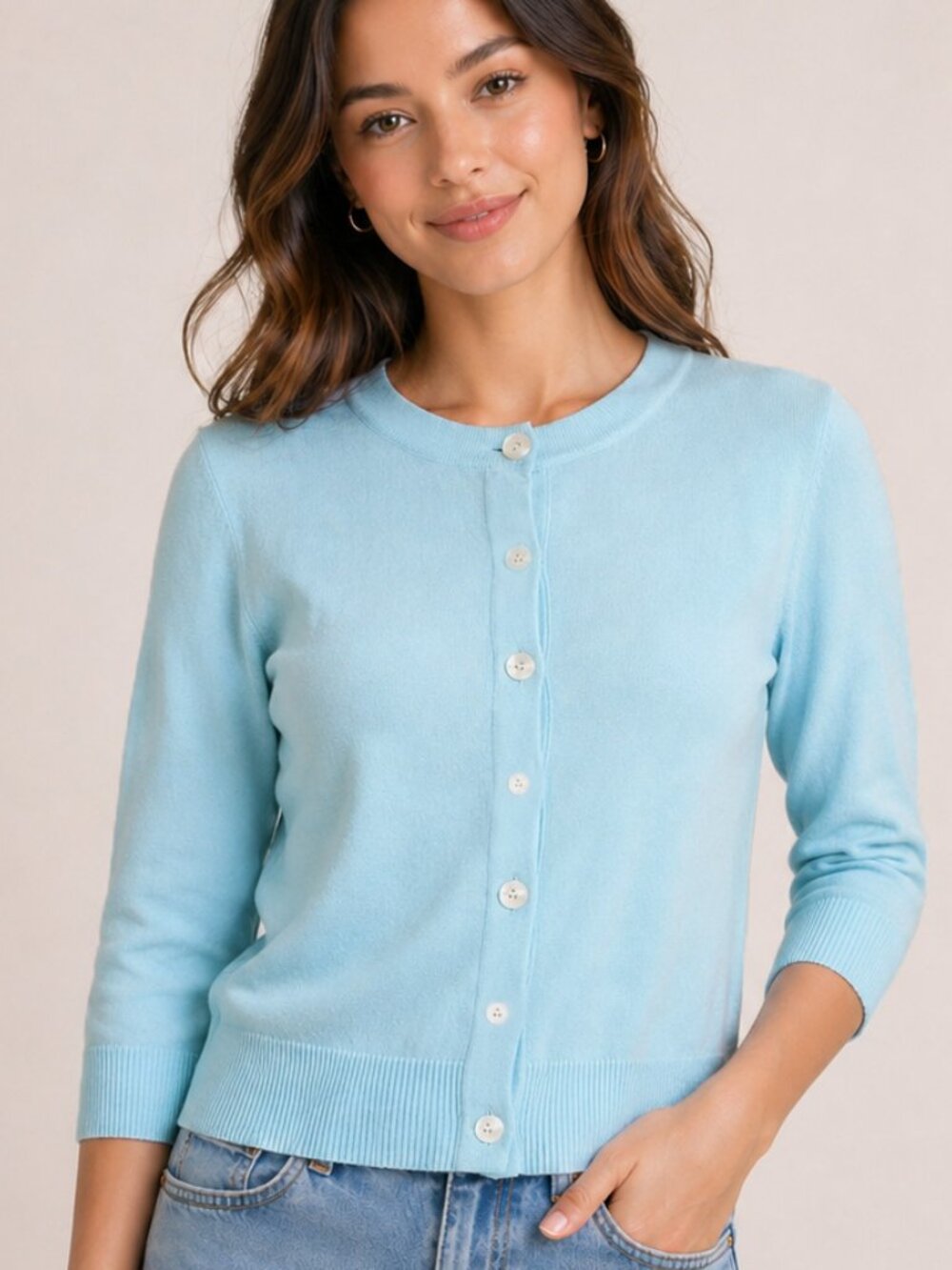 J. Jill Crewneck Cardigan Sweater